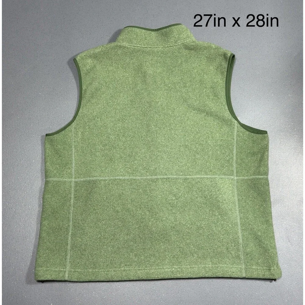 LL Bean Sweater Fleece Vest Mens 3XL XXXL Green Full Zip